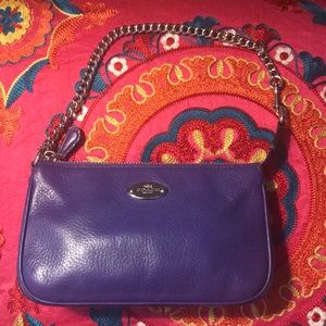 Coach pochette handbag silver hardware